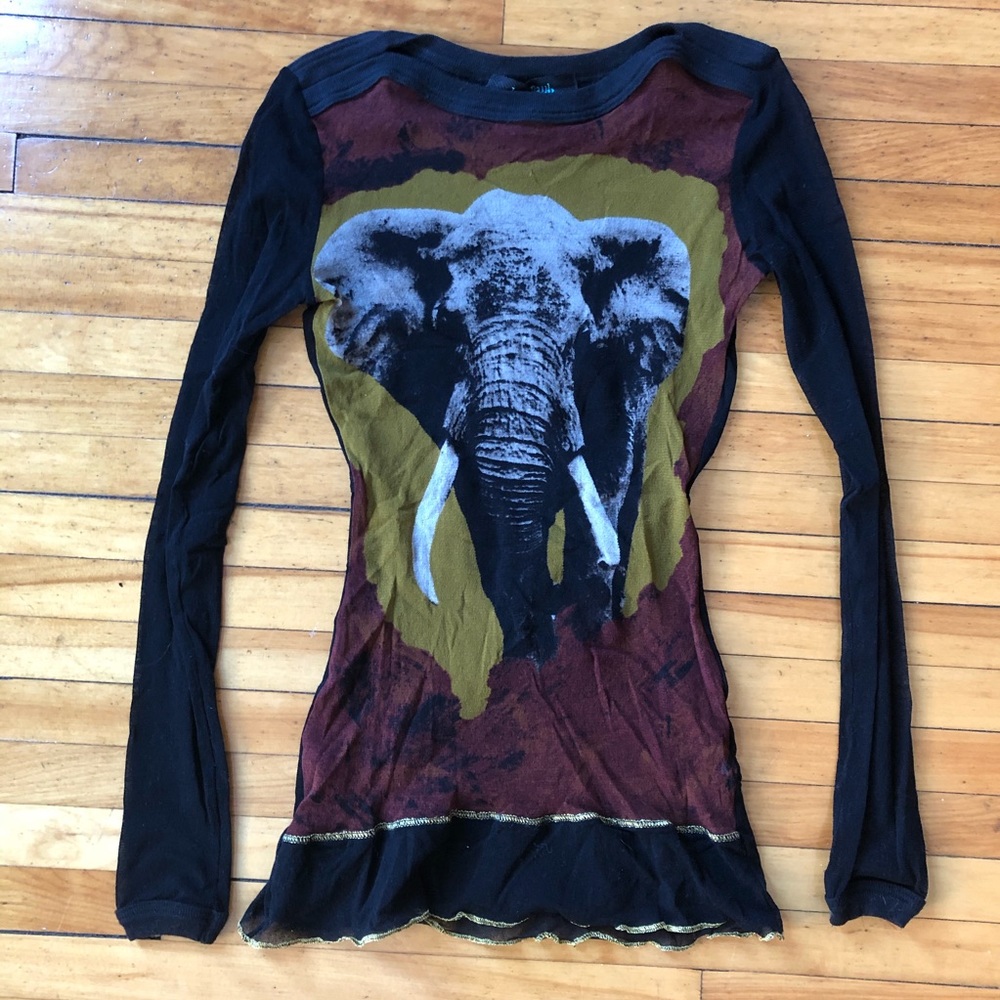 🆕Jean Paul Gaultier mesh long sleeve elephant top